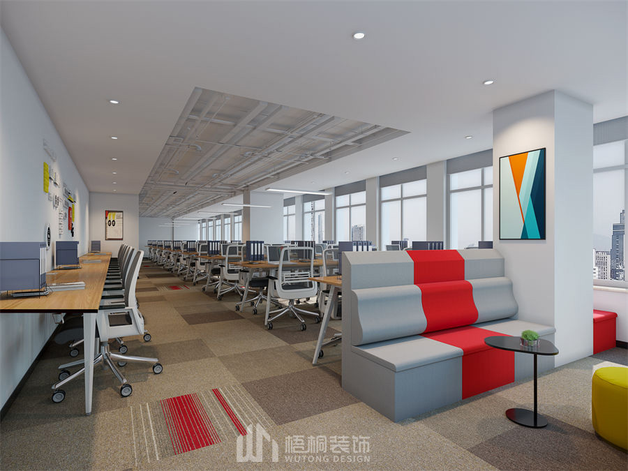 成都高新亿达办公室办公室区效果图