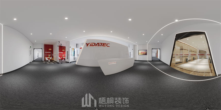 成都高新亿达办公室前厅效果图