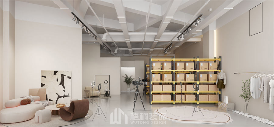 电商直播区办公室装修效果图