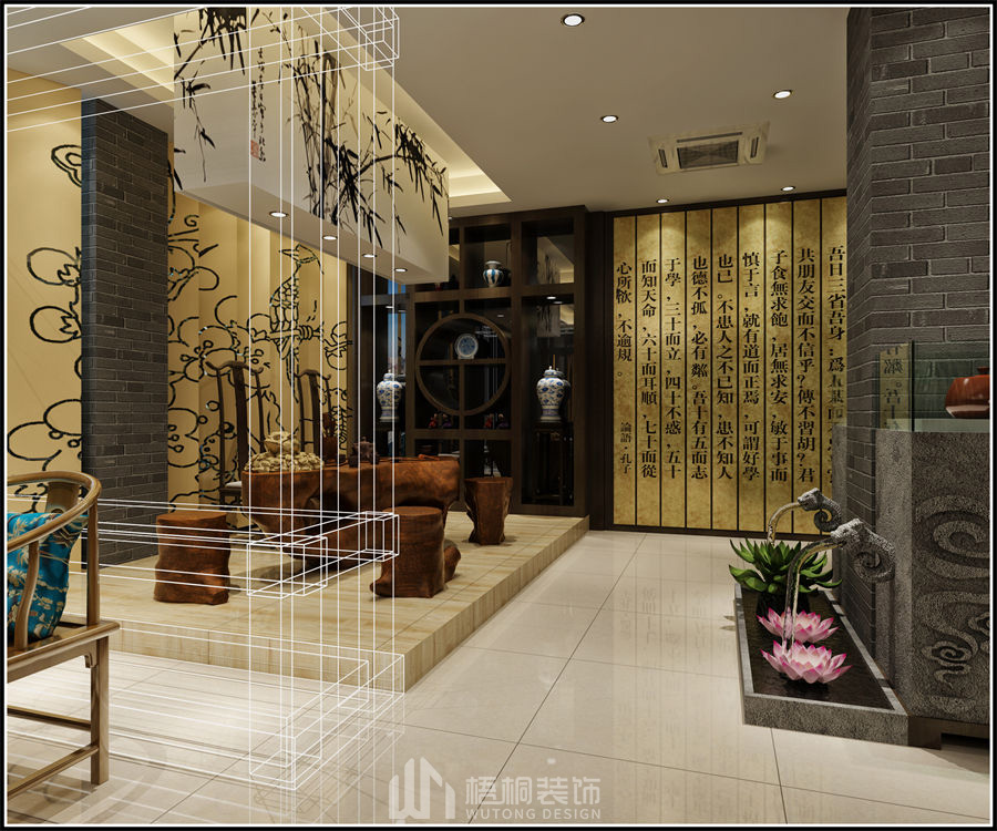 高峰茶楼装修效果图4